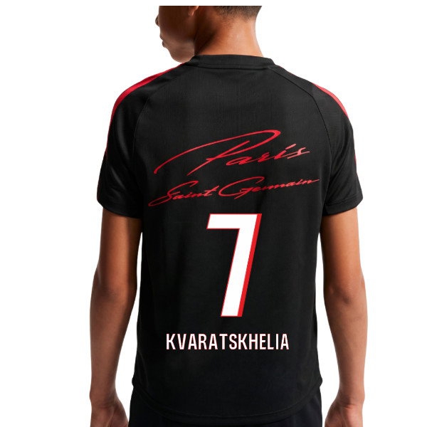 [JGK] 2026-2027 PSG Strike Training Shirt (Black) - Kids (Kvaratskhelia 7)