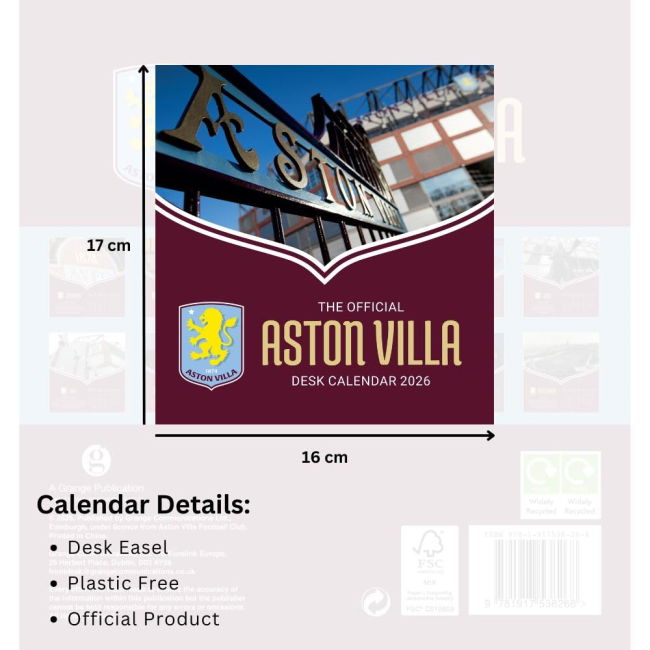 Licensed 2025-2026 Aston Villa EPL Home Strip