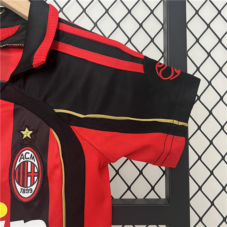 Kids AC Milan 0607 Home Soccer Suit Football Kit ShirtShorts -