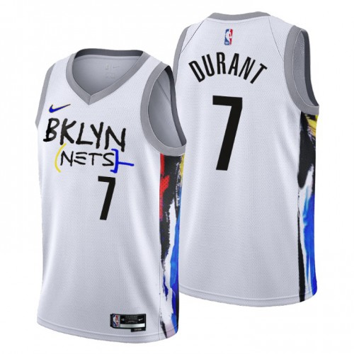 Nike Nets White Kevin Durant #7 Jersey - NBA Fan Apparel