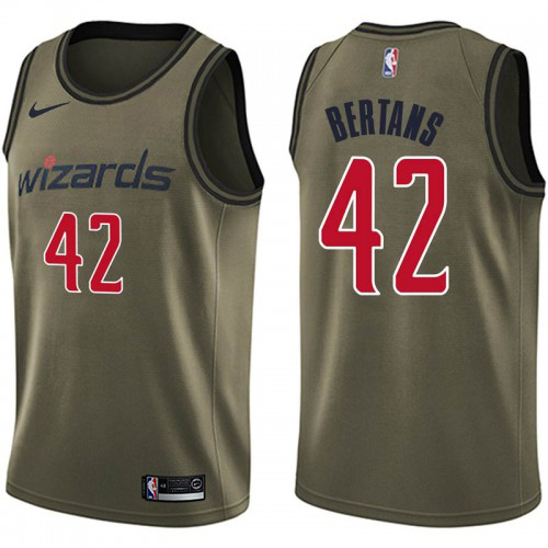 Authentic WAS Davis Bertans #42 2024 Icon Swingman NBA Jersey Green -