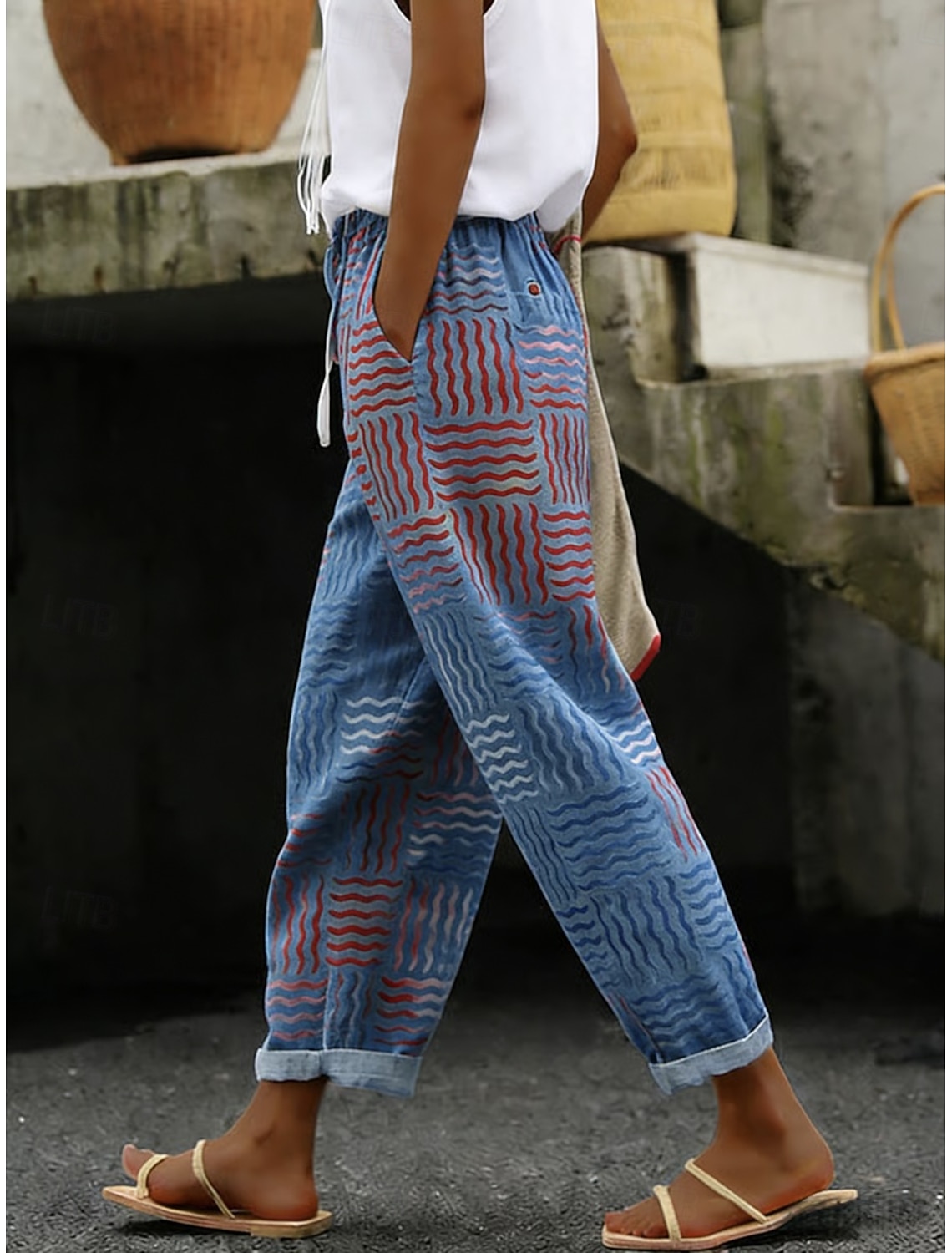 Independence Day Patriotic Women's Leggings Vacation Vintage Fashion Calf-Length High WaistPants Graphic Flag Printing Breathable Soft Stretchy Formal Vacation Office