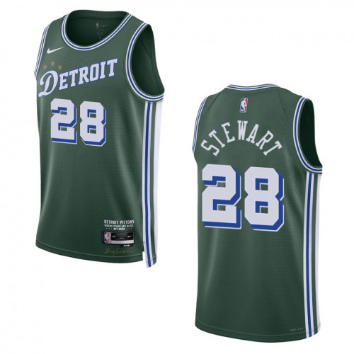 Green Nike Detroit Pistons #28 Pistons Jersey - Polyester NBA Fan Apparel