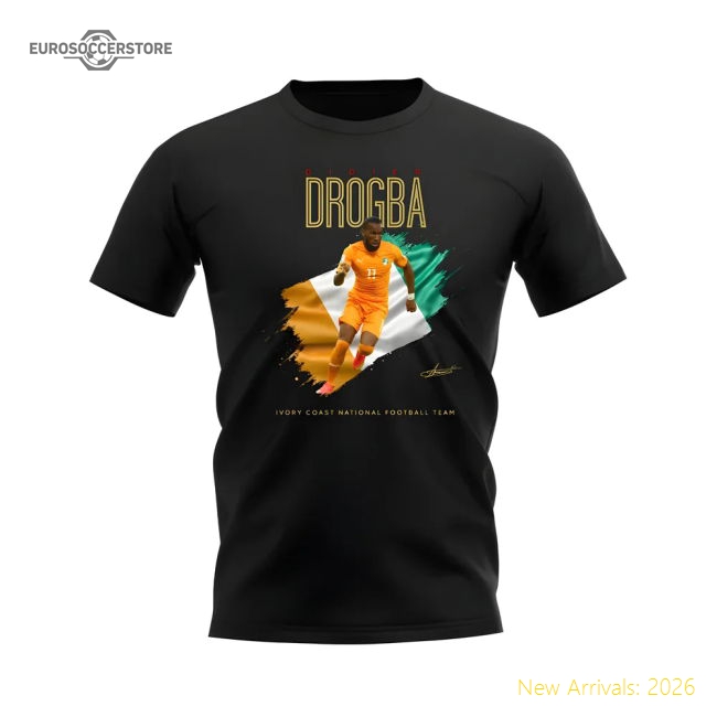 Didier Drogba Ivory Coast Image Football Shirt (black) - Supporter Edition