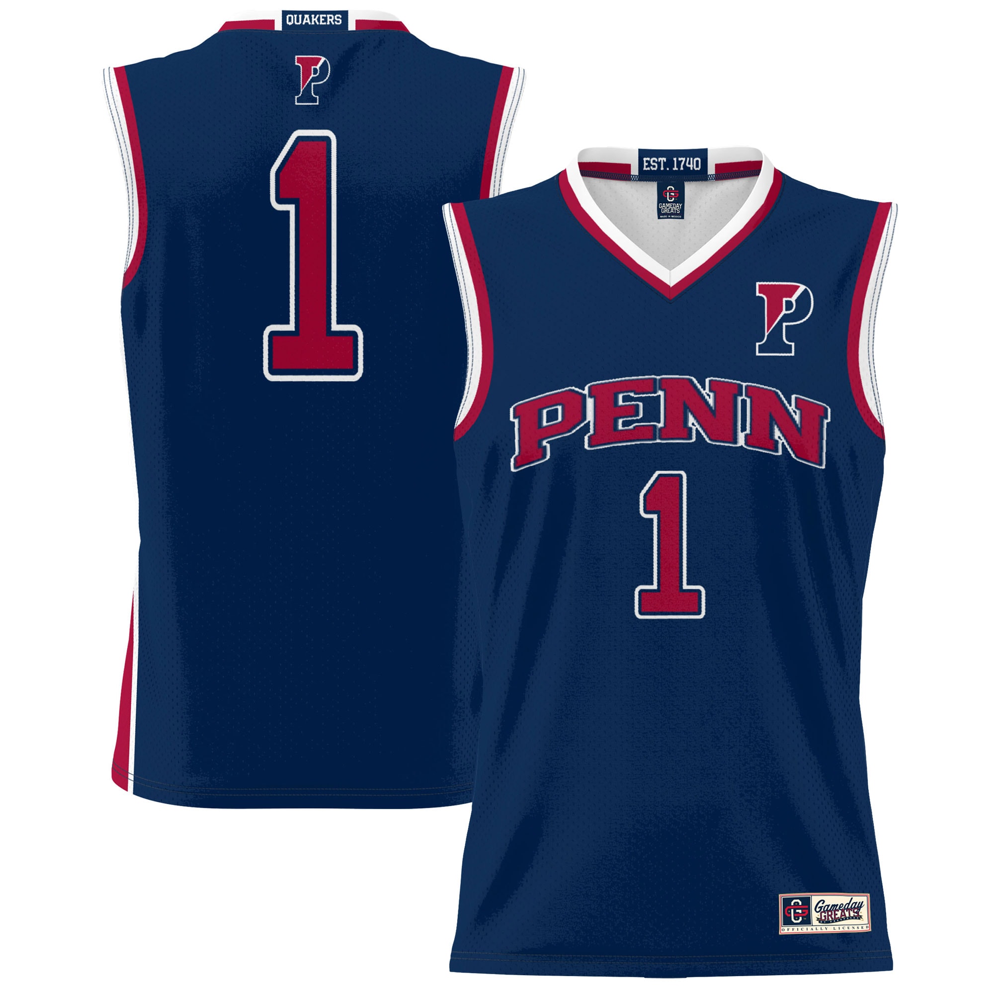 [NJP] Women's Pennsylvania Quakers GameDay Greats Lightweight Basketball Jersey - Navy