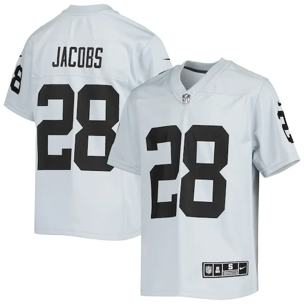 None Josh Jacobs Game Jersey - Silver | NFL Player Jersey | NFL Footba