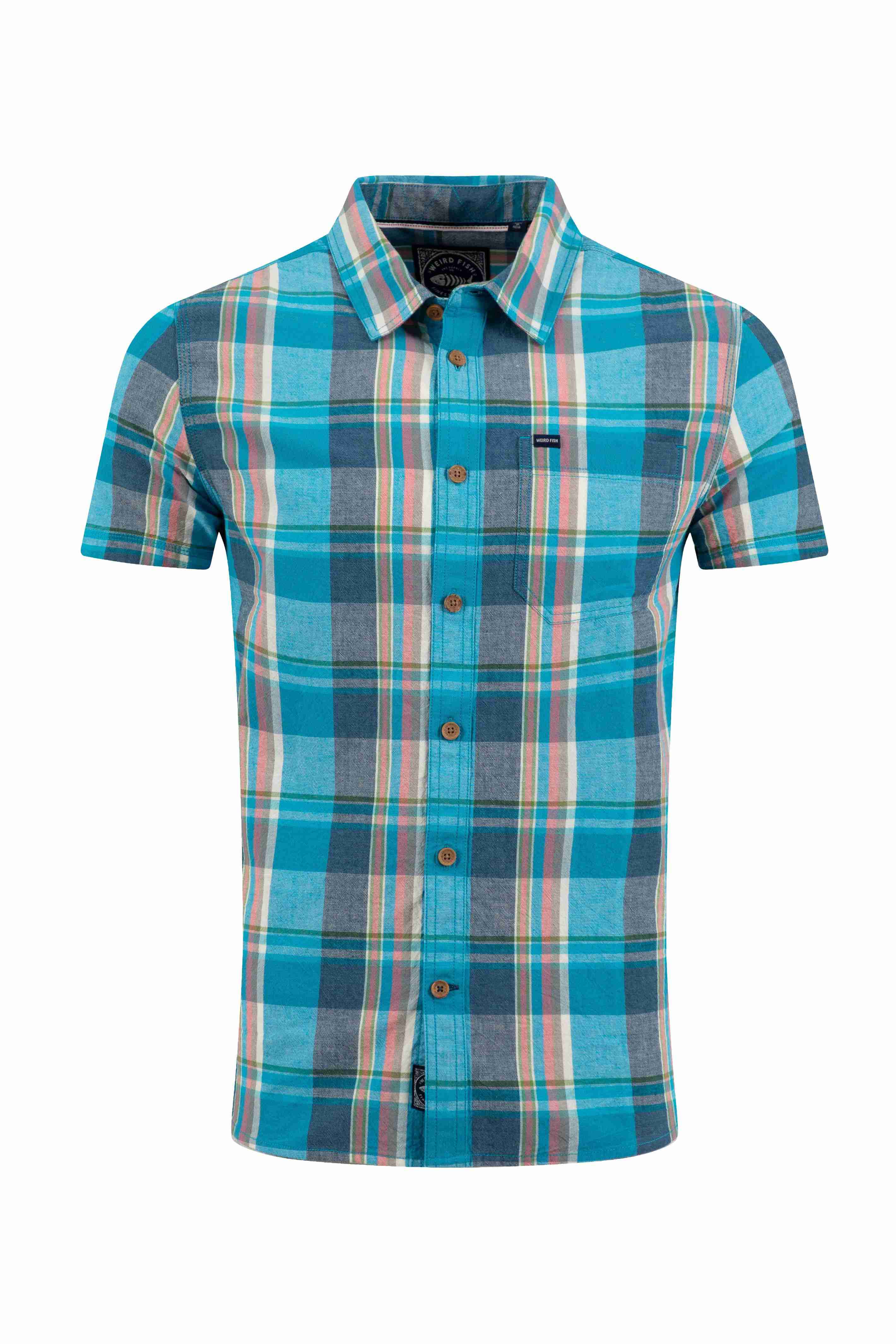 Angeles Short Sleeve Check Shirt Adriatic Blue