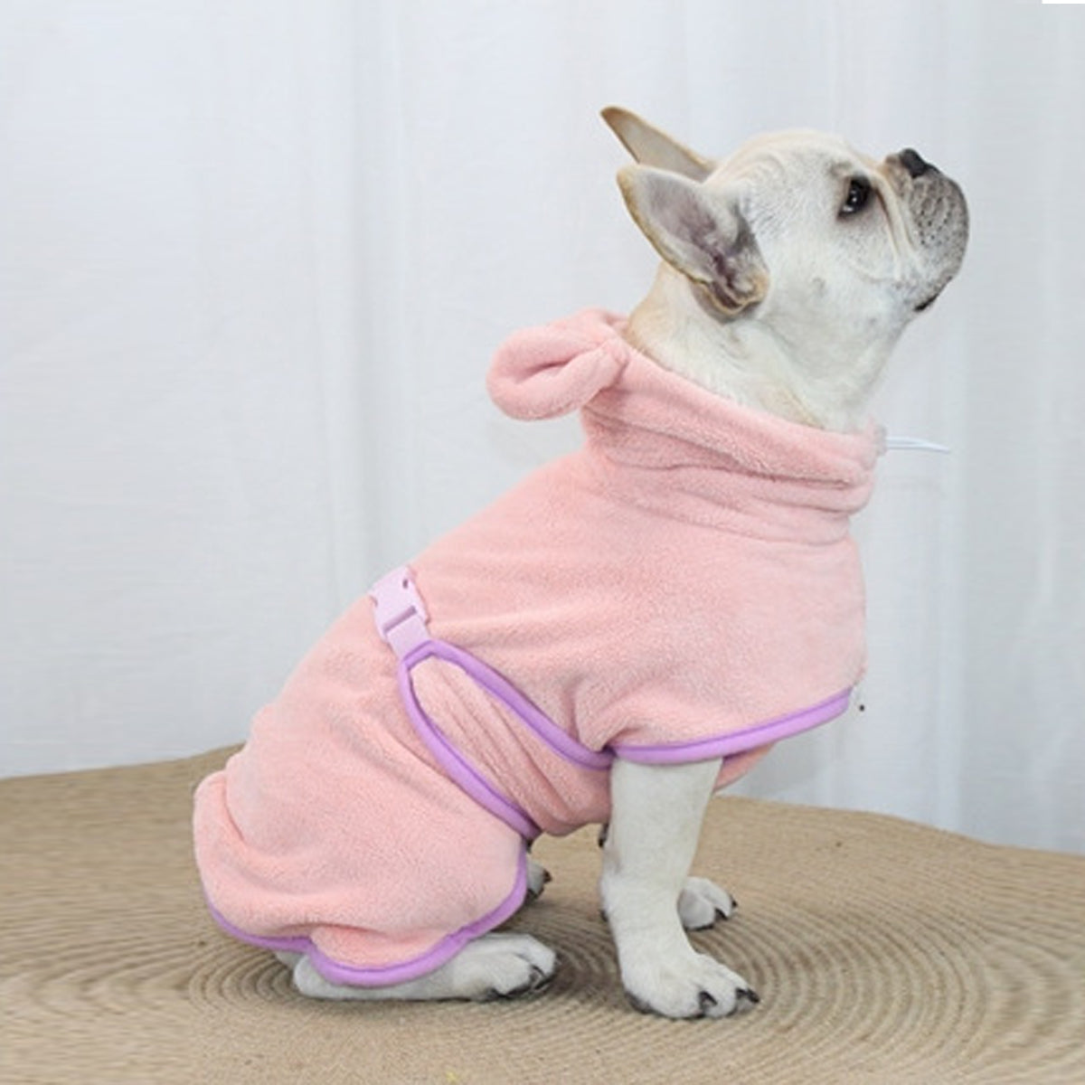 Super Absorbent Hooded Bathrobe For French Bulldogs For Frenchie Fans