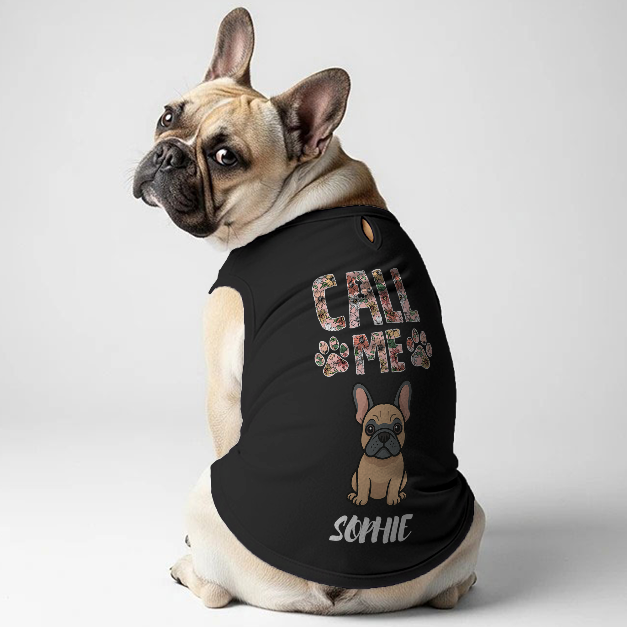 Premium Call Me - Personalized Frenchie Shirt | Custom Dog T-shirt Fo...
