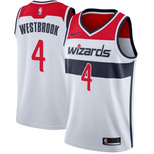 Nike White Russell Westbrook #4 Jersey - Discounted NBA Fan Apparel
