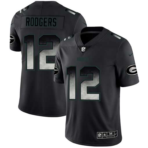 Official NFL s Green Bay Packers #12 Aaron Rodgers Green Smoke Jersey