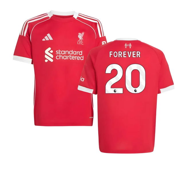 Forever 20 2026 Collection Liverpool Home Match Shirt 2025-2026 (Kids)