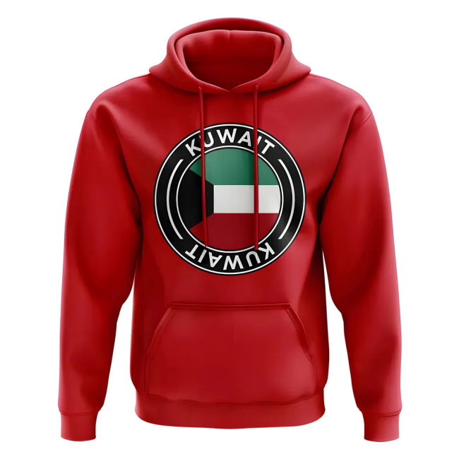 Limited-Edition Collector'S-Item Kuwait Football Badge Hoodie (Red)
