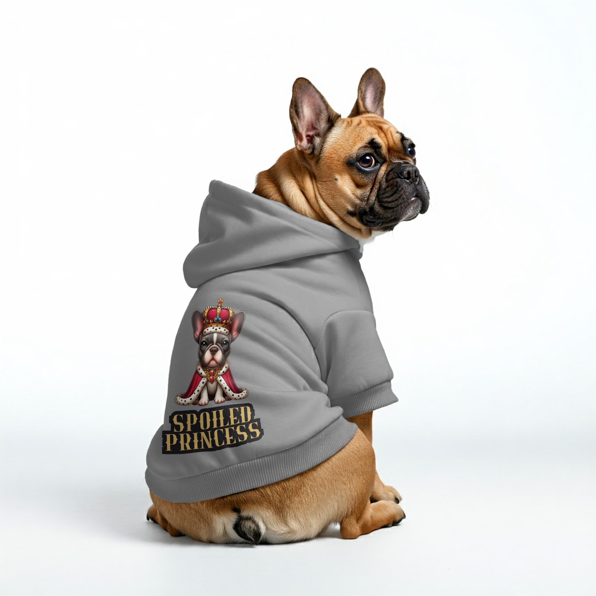 Durable Spoiled Princess - Personalized French Bulldog Hoodies With F...