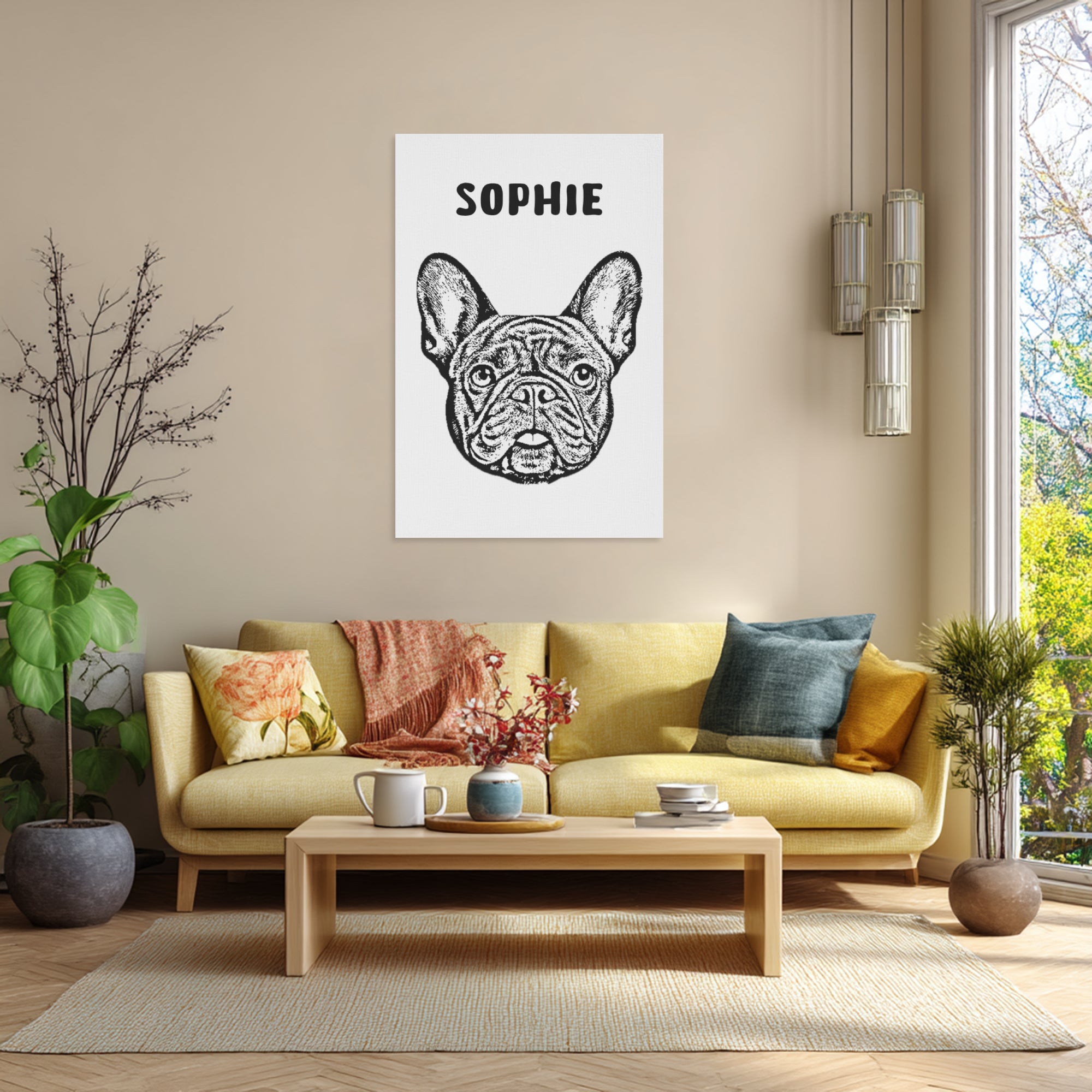 French Bulldog Milo Personalized Vertical Canvas Painting Durable Dog Item