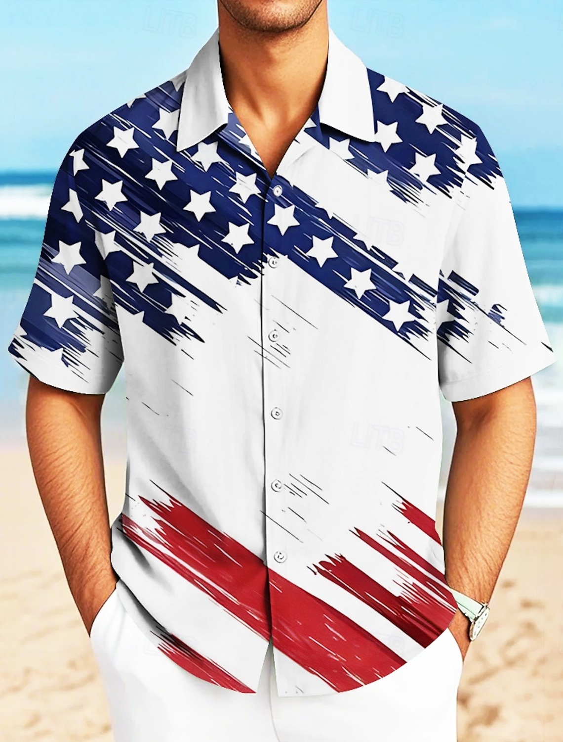 Men's 4th of July U.S. 250th Anniversary American Flag Independence Day Shirt Casual Shirt Button Up Shirt Short Sleeve Army Militray Outdoor Streetwear Vacation Summer Spring Turndown 3D Print