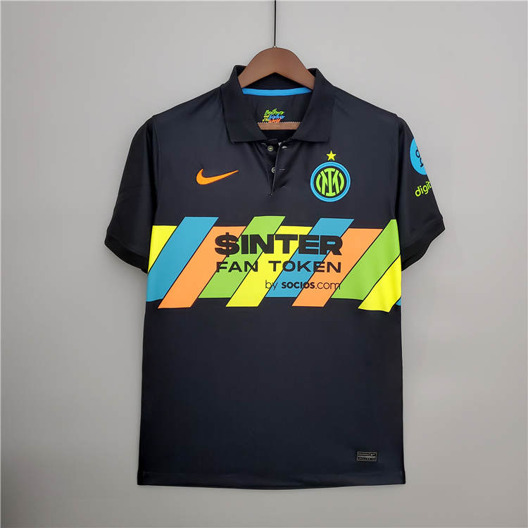 Official Inter Milan 21-22 Third Black Soccer Jersey Football Shirt