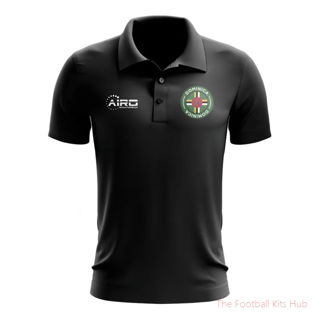 Men Dominica Football Polo Shirt (Black)