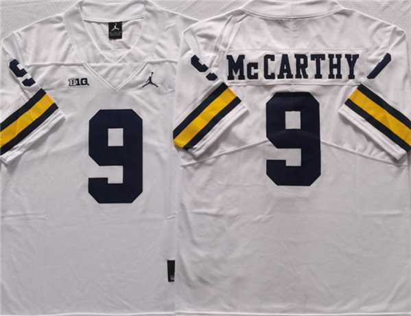 Men's U-M Wolverines White 2024 moisture wicking None #9 durabl Jersey