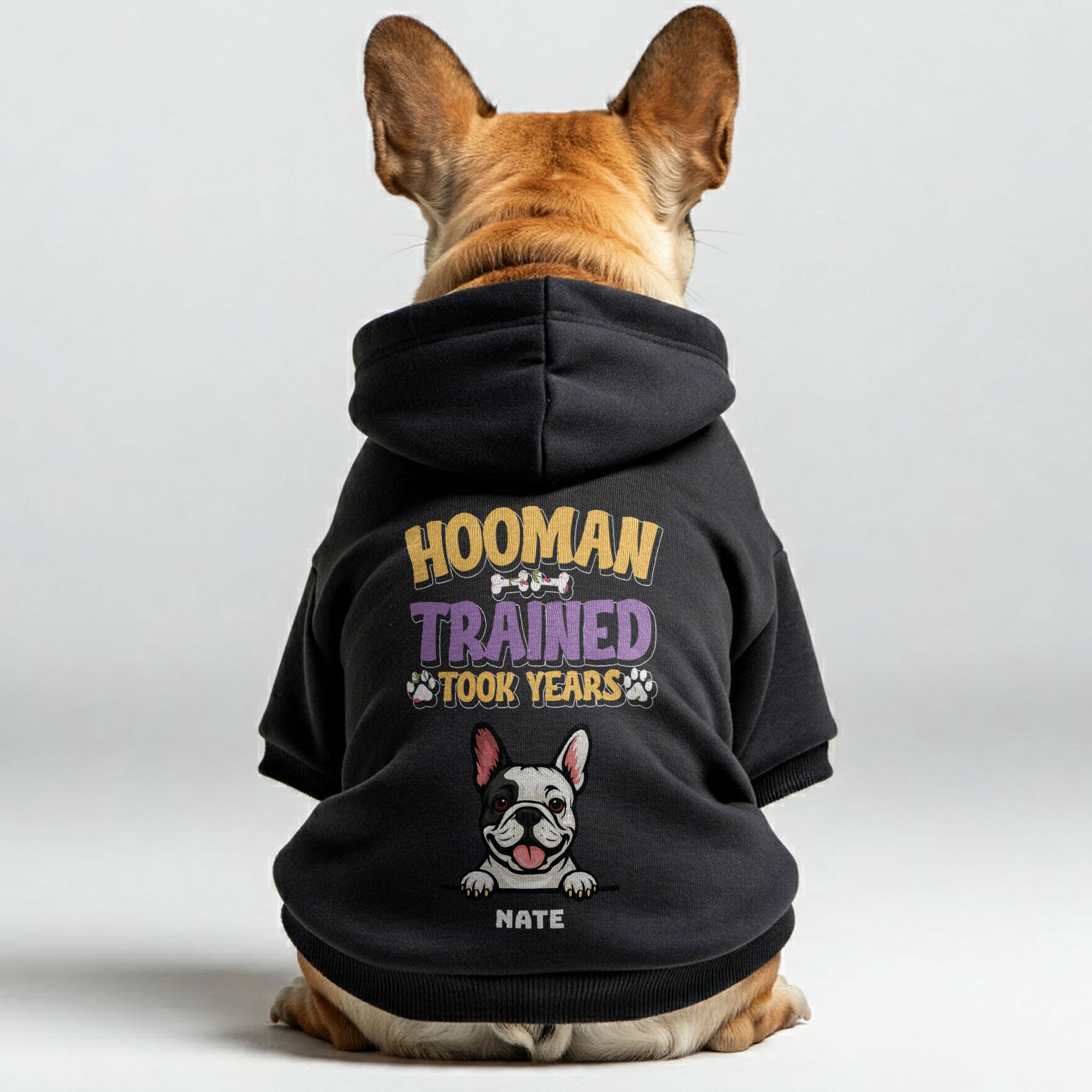 French Bulldog Hooman Trained Personalized French Bulldog Hoodies With