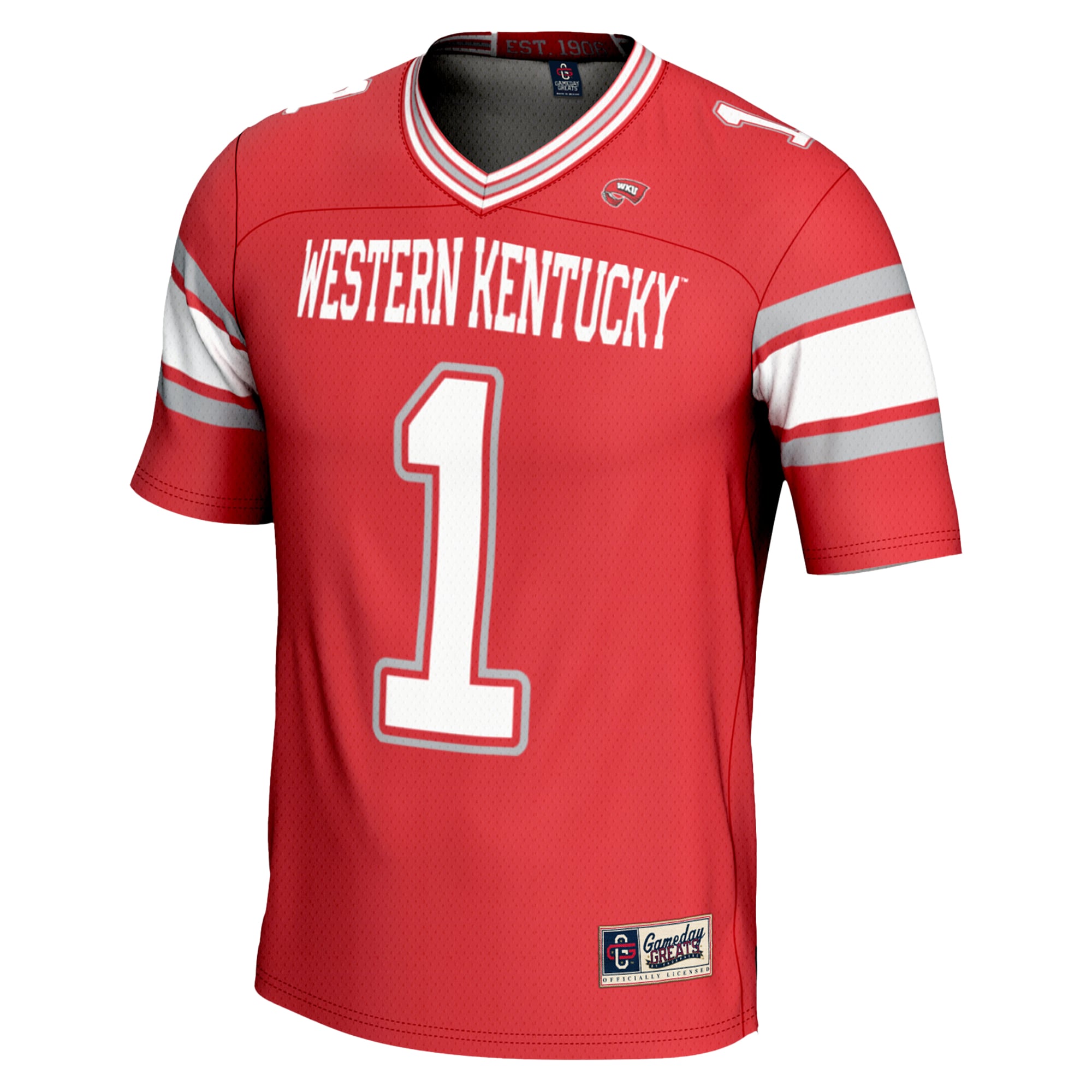 Men's #1 Red Western Kentucky Hilltoppers Endzone Football Jersey