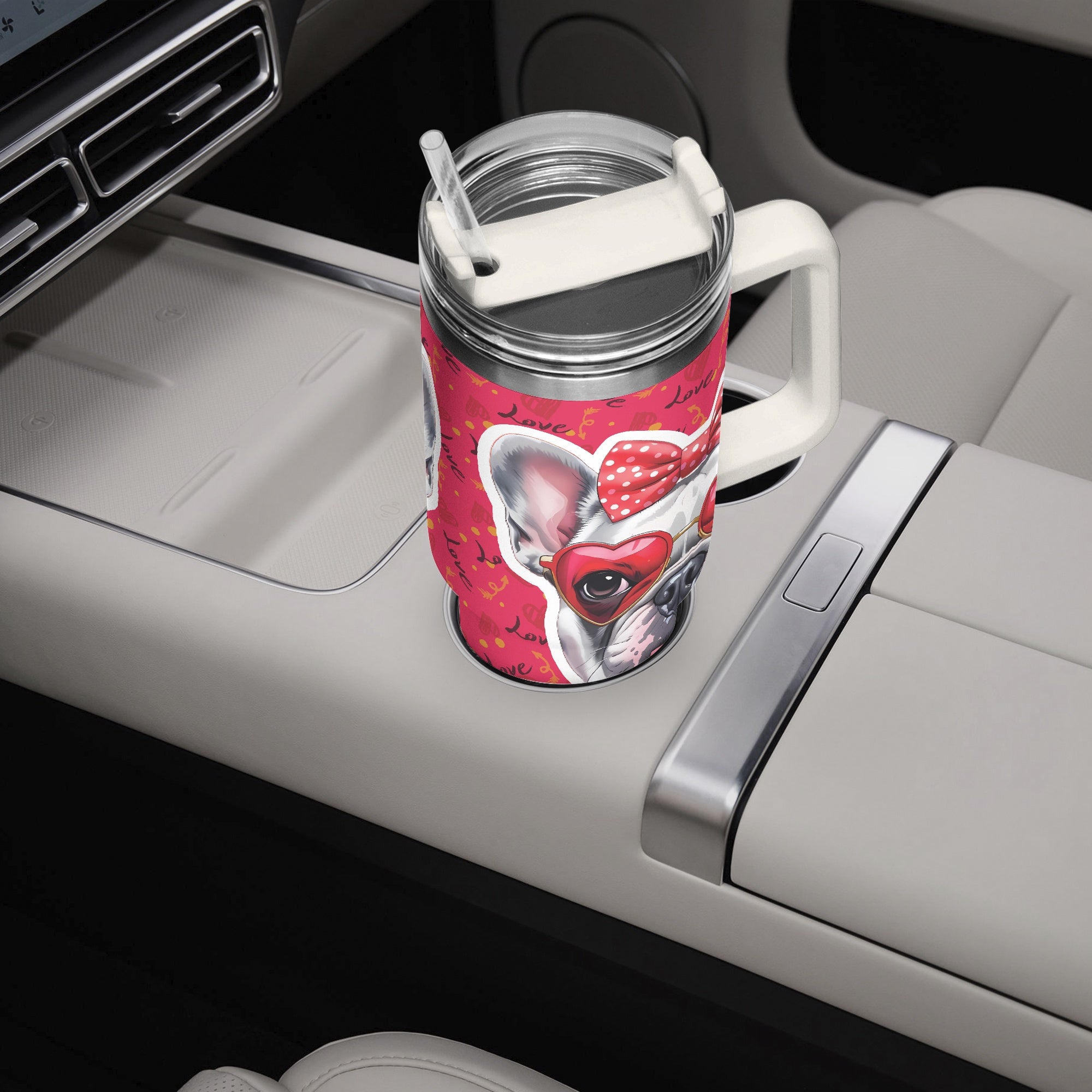 French Bulldog Claud Car Tumbler Cup Essential Dog Supply