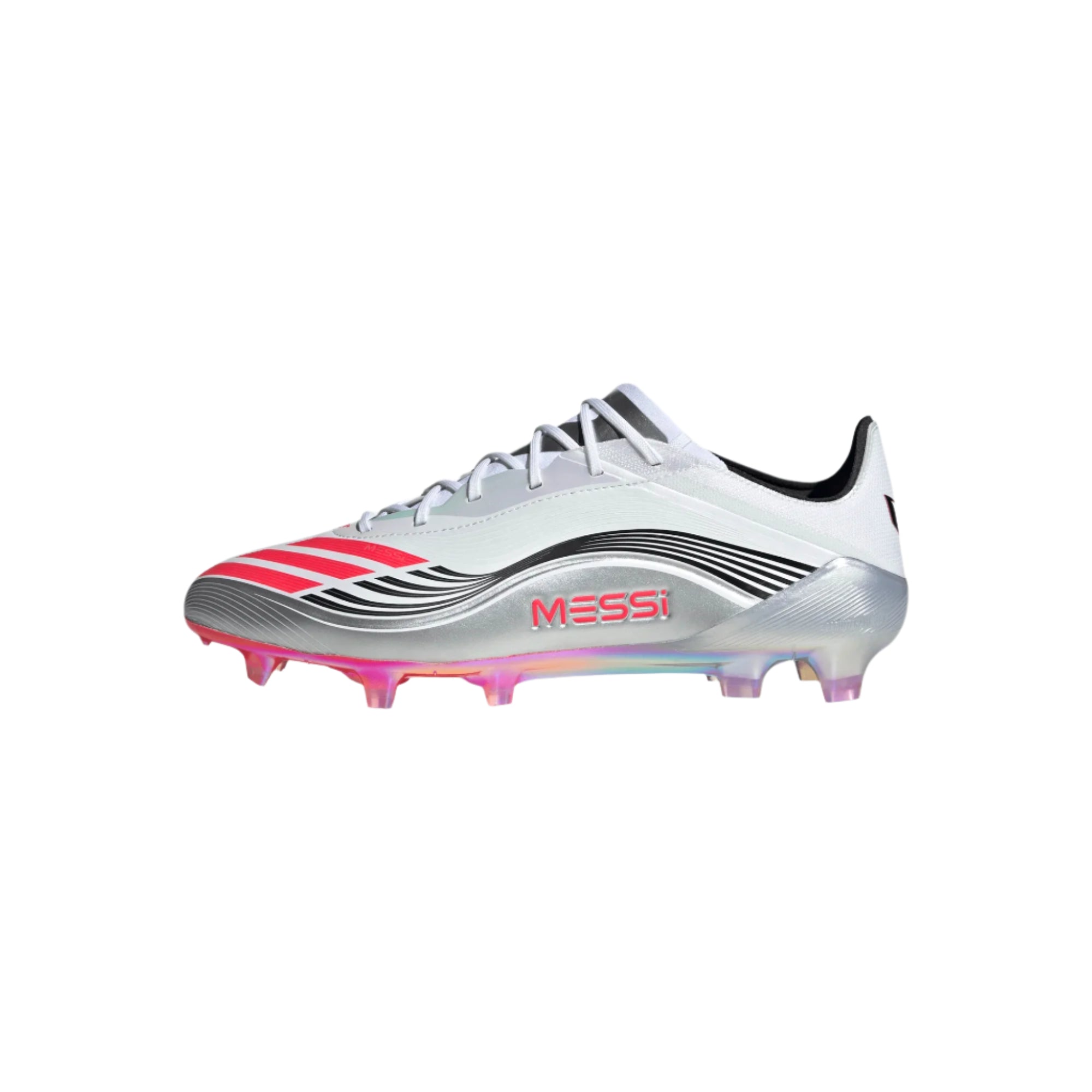 Messi adidas F50 Elite FG Football Boots White Lucid Red Silver Metallic