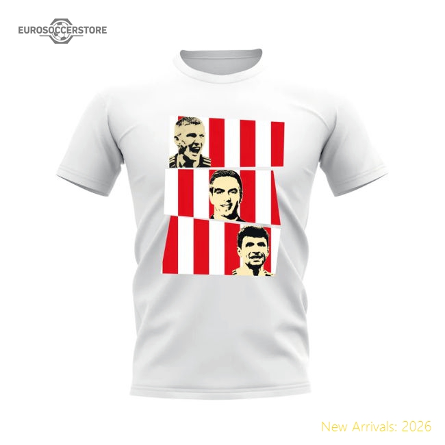 Genuine Schweinsteiger Lahm Muller Bayern Munich Trio T-Shirt (White)