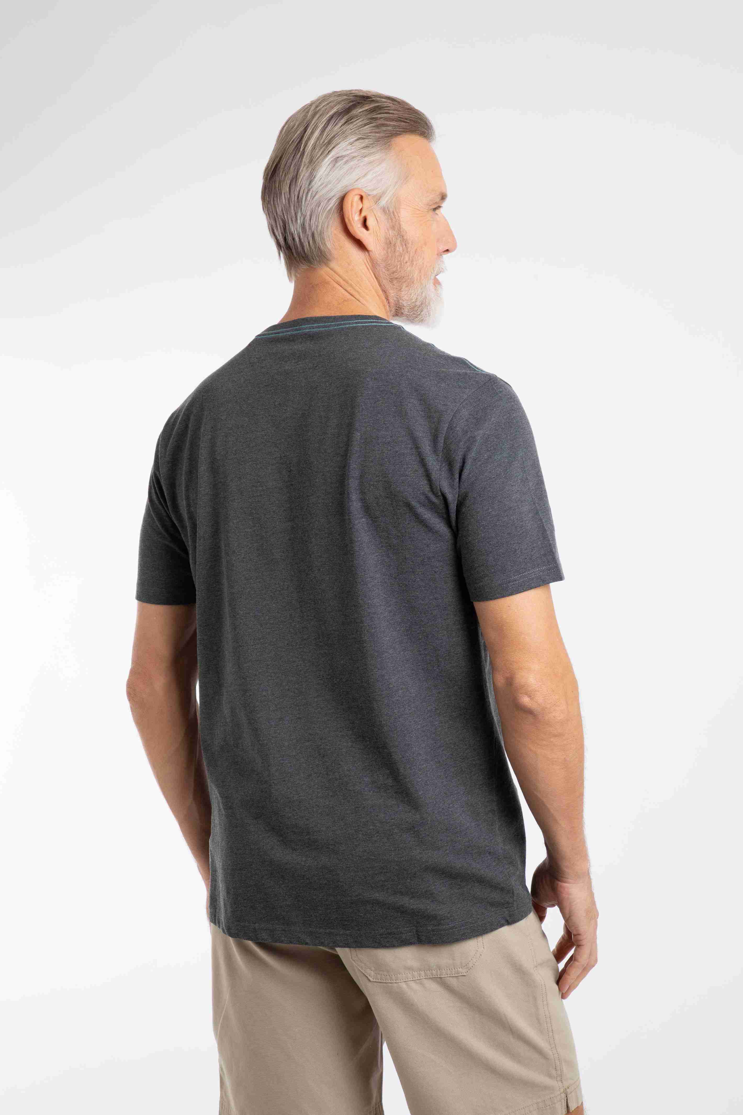 Leaping Fish Front Print Graphic T-Shirt Coal