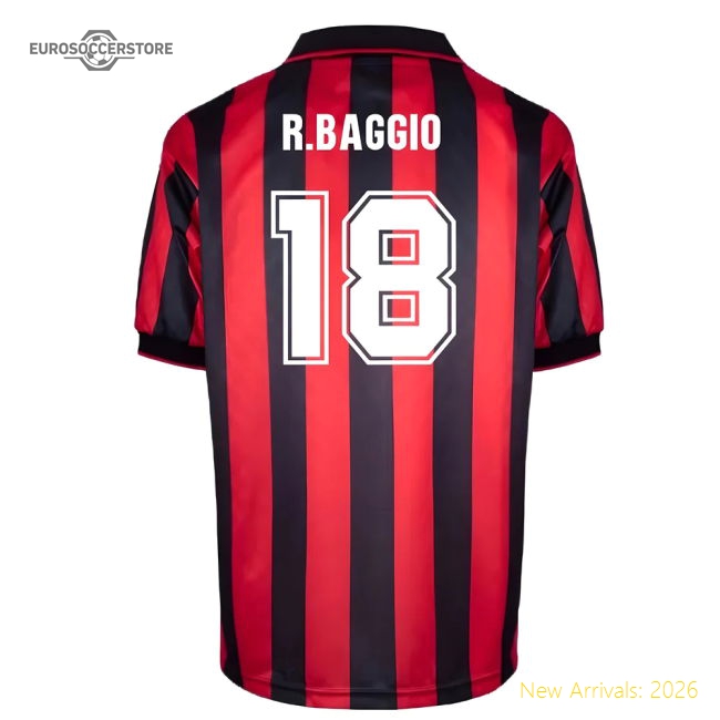 Ac Milan Home Replica Jersey R.baggio Performance Premium Fabric
