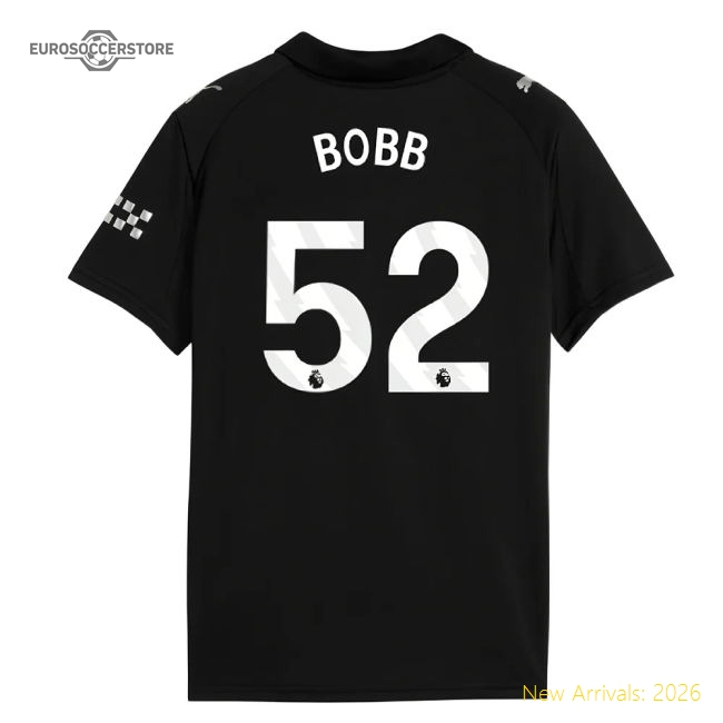 Authentic Official 2025-2026 Man City Away Shirt Kids Bobb 52