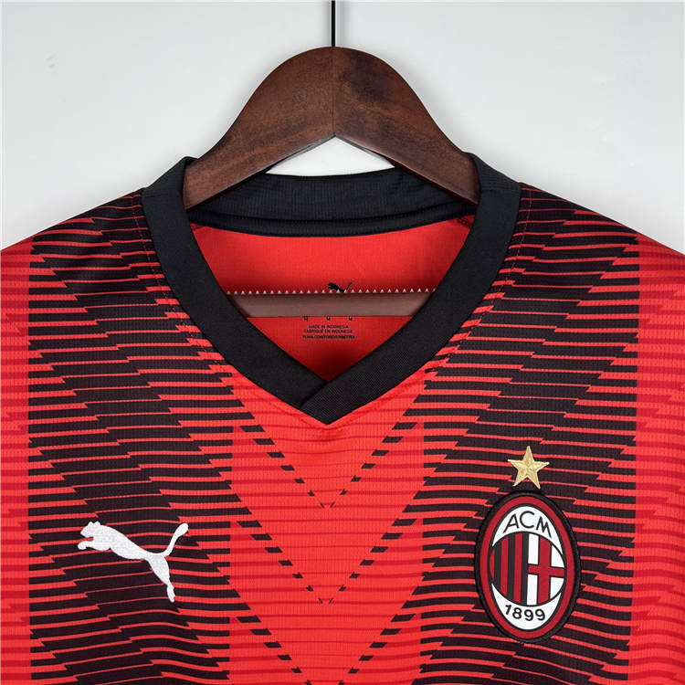 Moisture Wicking AC Milan 2324 Home Red Soccer Jersey Football Shirt