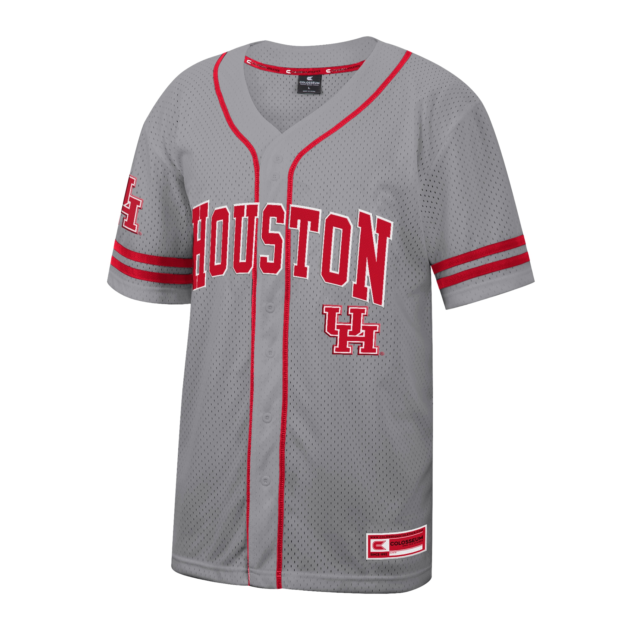 [DDG] Houston Cougars Colosseum Free Spirited Baseball Jersey - Gray