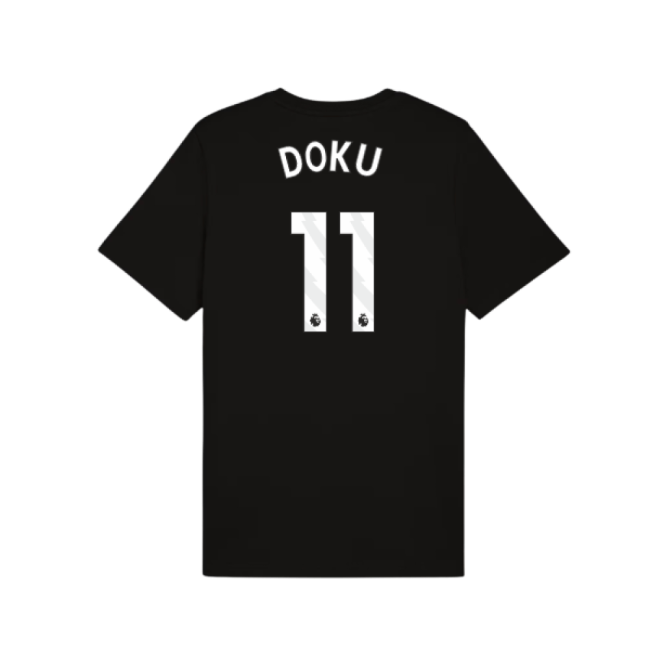 2025-2026 Man City FtblESS Tee (Black) (Doku 11)