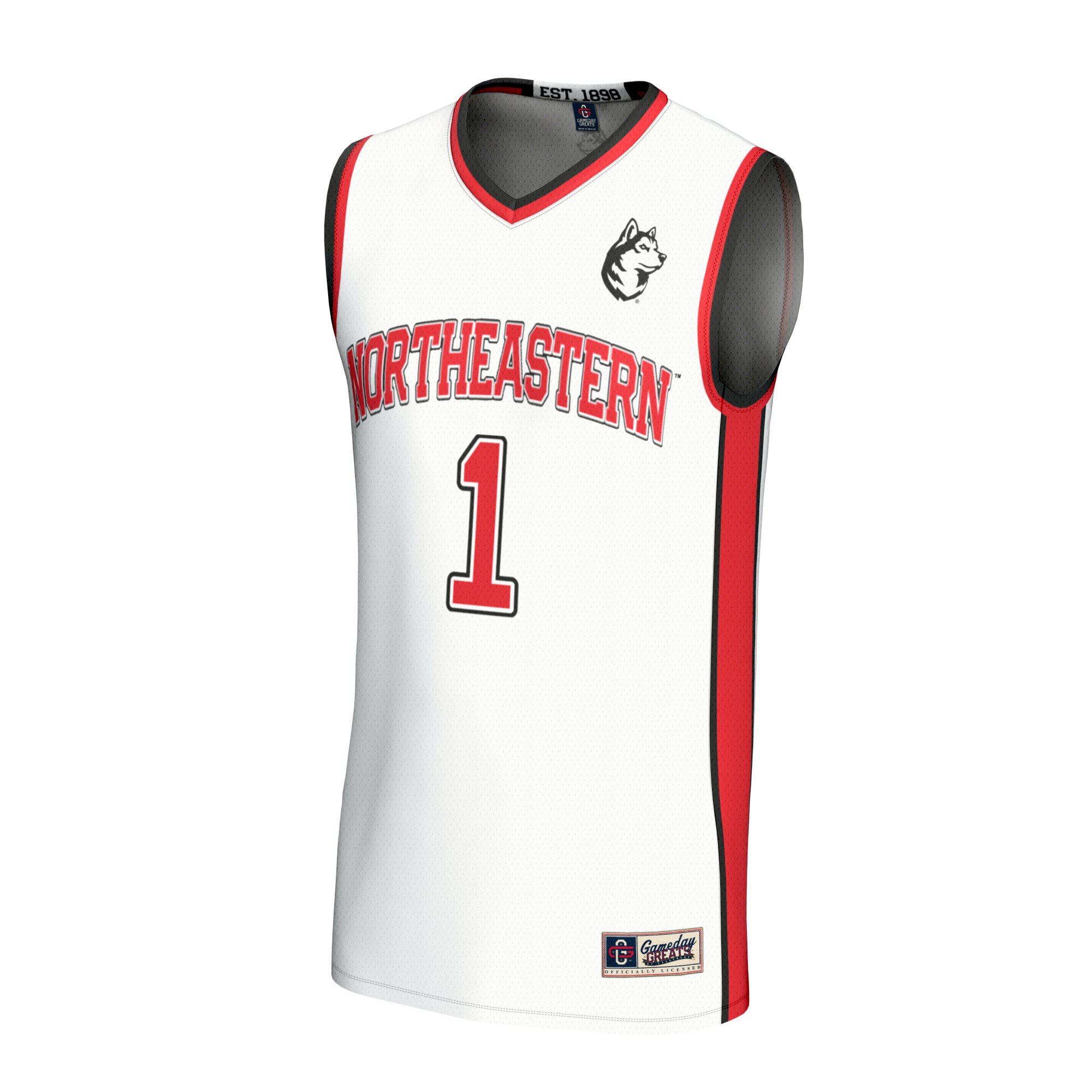 [NJP] Northeastern Huskies GameDay Greats Youth Lightweight Collegiate Basketball Fashion Jersey - White