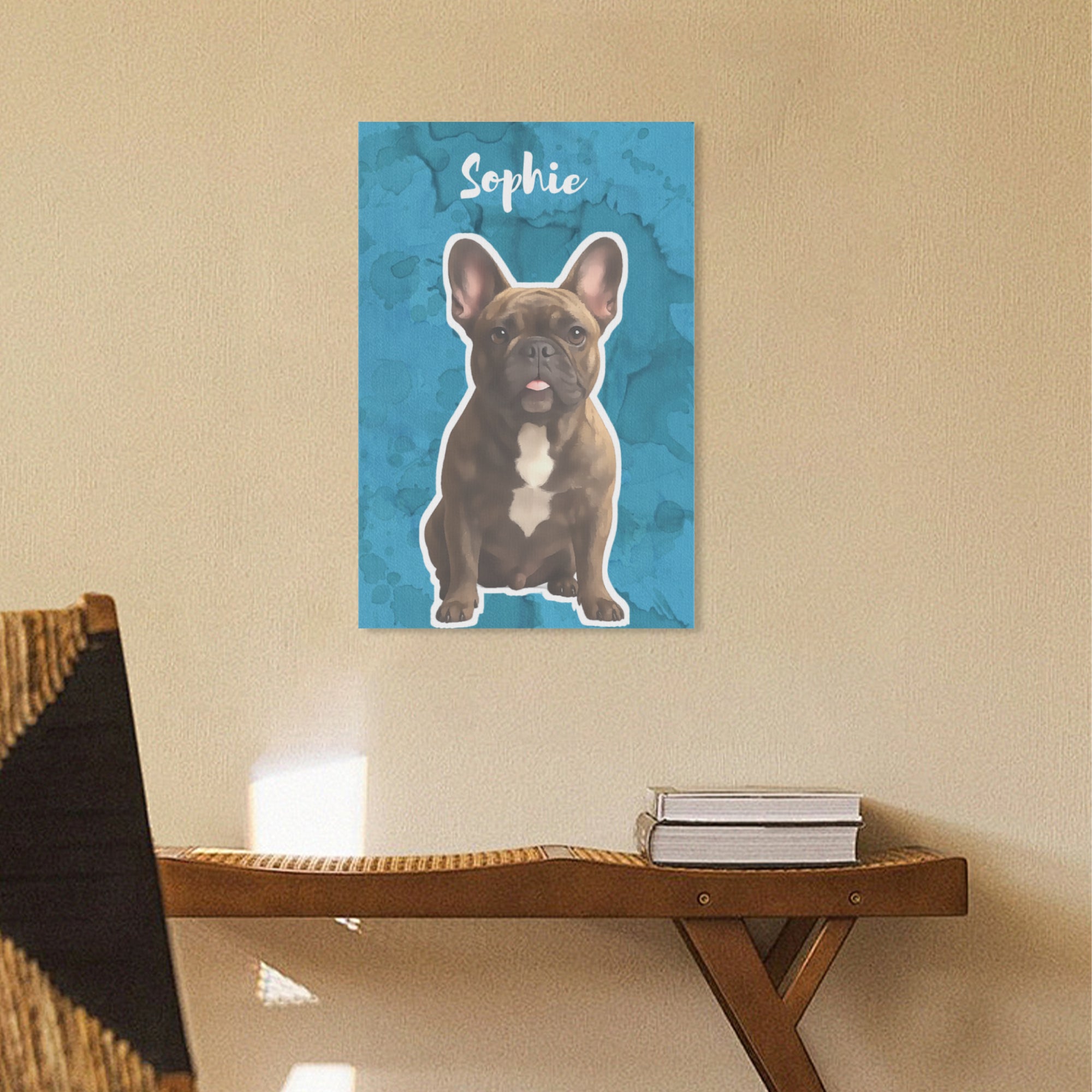 Personalized Vertical Canvas Painting For Frenchie Fans | Unique Design
