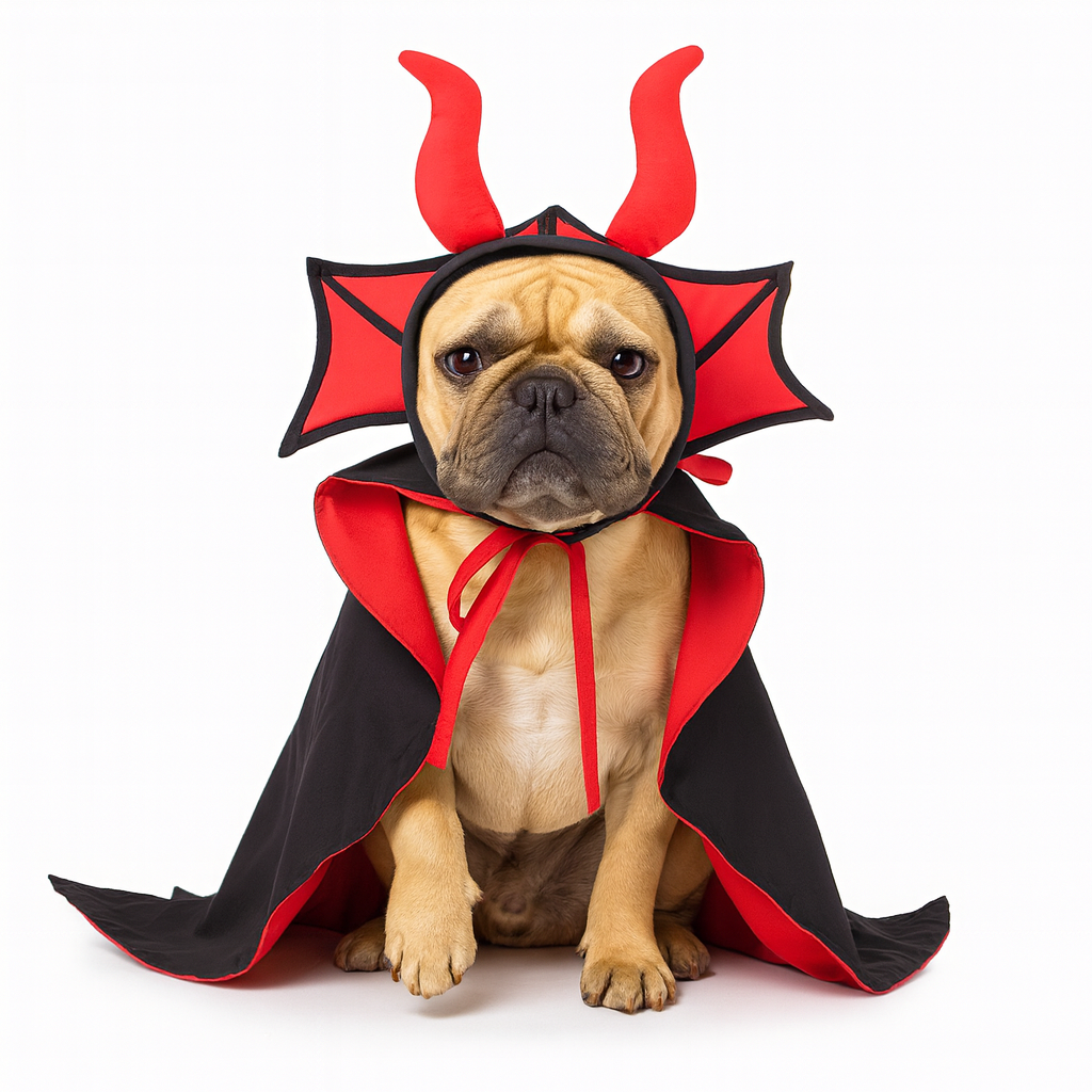 Stylish Noctibull Frenchie Vampire Costume – Adjustable Halloween Dog...