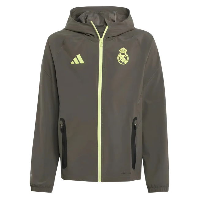 2025-2026 Real Madrid Vis Tech Travel Jacket Shirt for (Junior