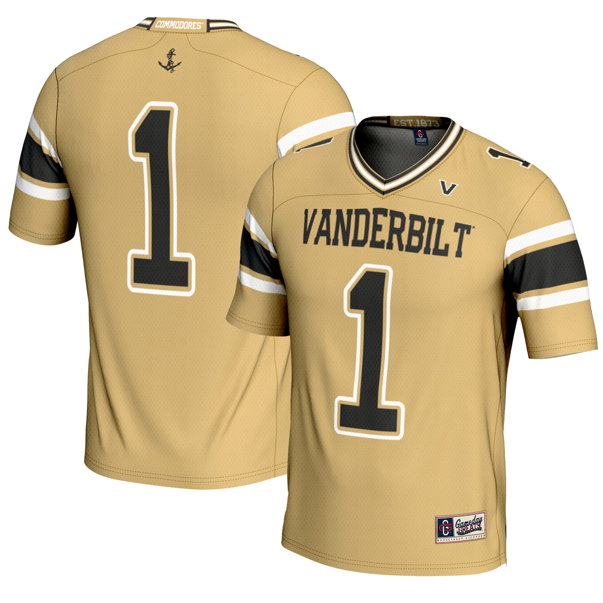 Youth #1 Gold Vanderbilt Commodores Football Jersey