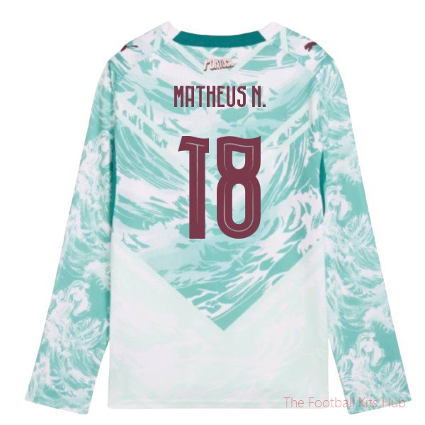2026-2027 Portugal Long Sleeve Away Shirt (Kids) (Matheus N. 18)