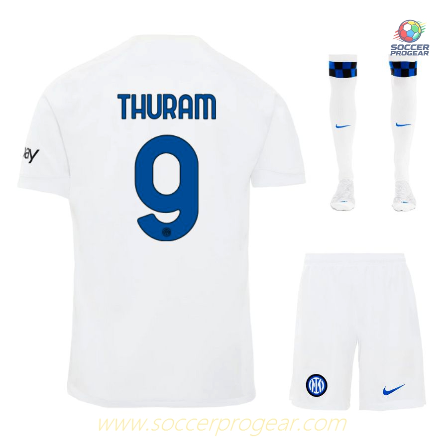Inter Milan 2023 2024 Away Thuram Youth Football Kit Football Shirt