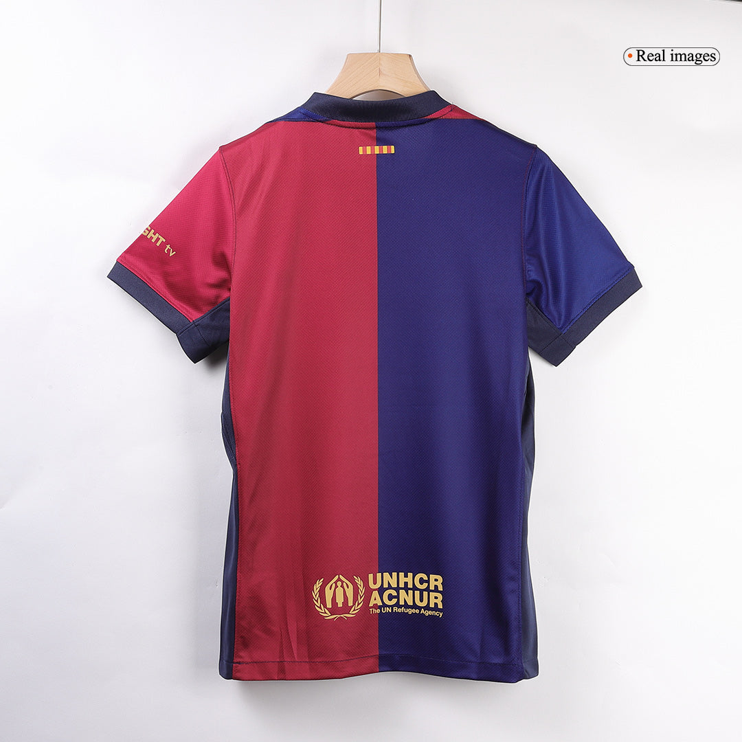 LEWANDOWSKI #9 Barcelona Home Soccer Jersey 2024/25- Spotify Logo With