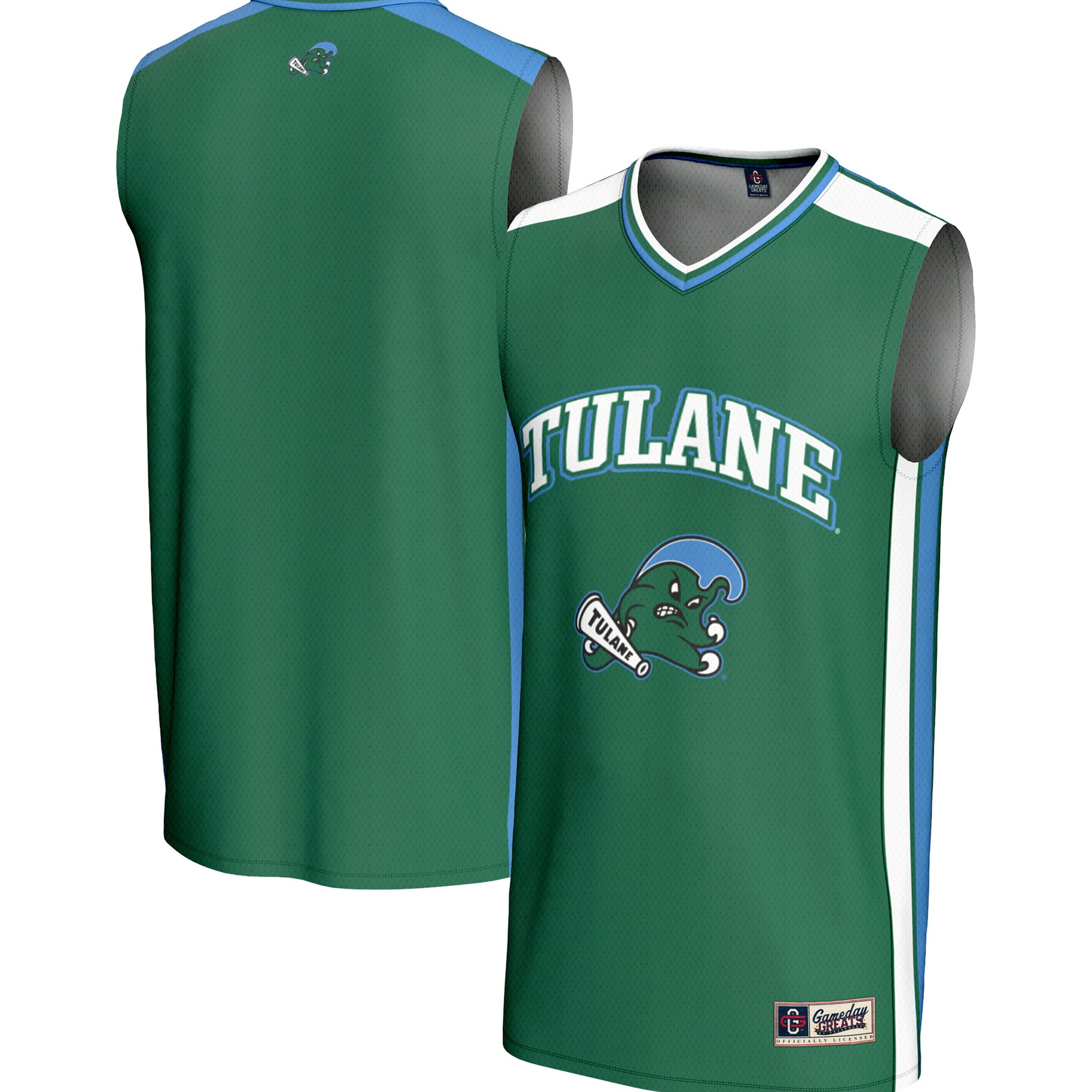[NJP] Tulane Green Wave GameDay Greats Youth Spirit Basketball Jersey - Green