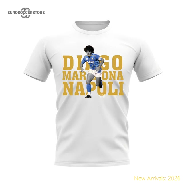Supporter Premium Diego Maradona Napoli Player Tee (White)