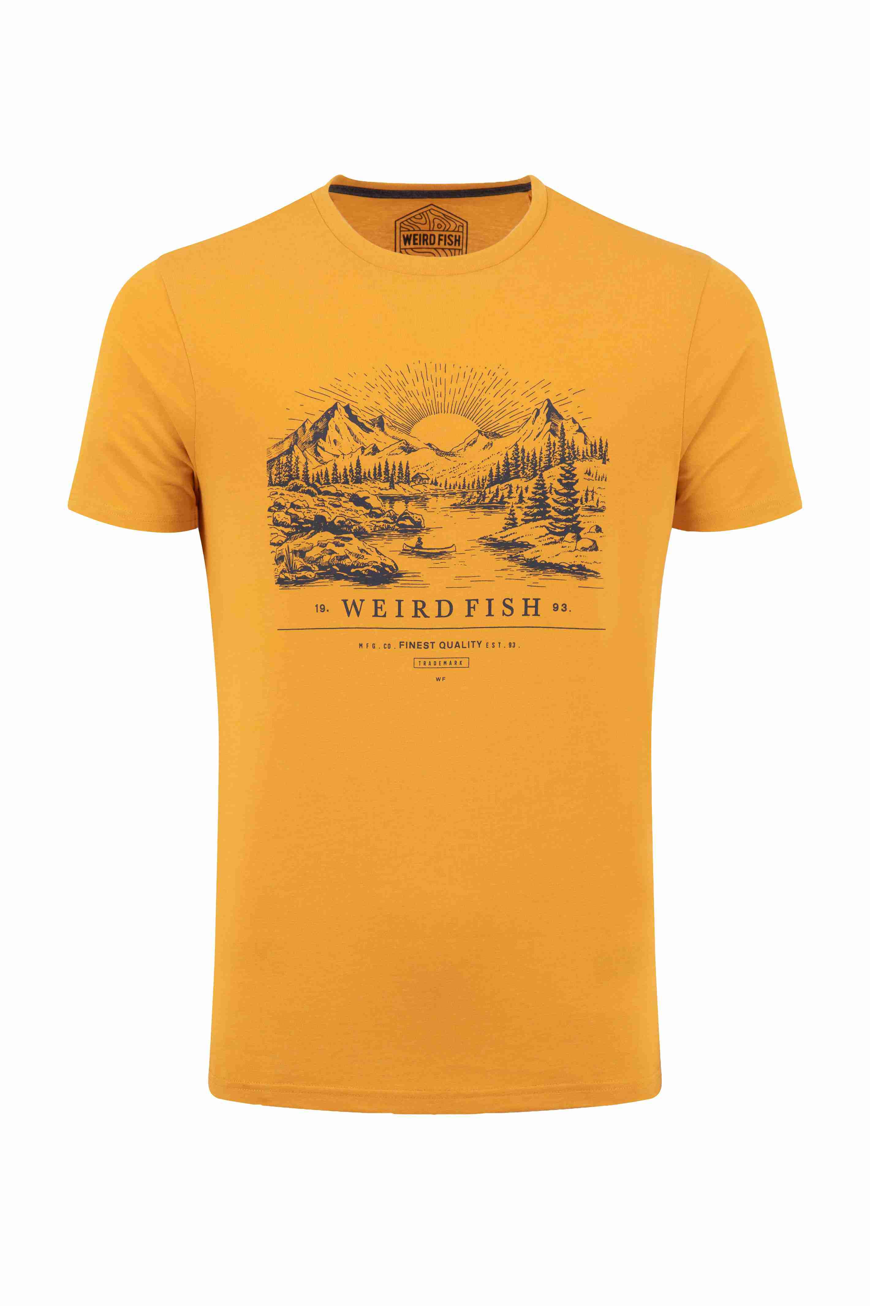 Sunrise Front Print Graphic T-Shirt Mustard