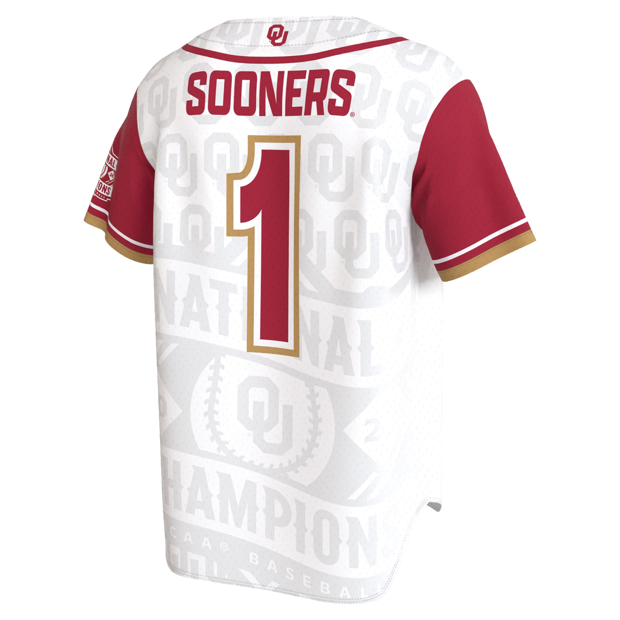 [NJP] Oklahoma Sooners GameDay Greats Youth 2026 NCAA Baseball Men's College World Series Champions Lightweight Jersey - White