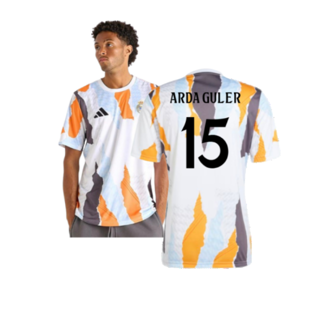 2024-2025 Real Madrid Stylish Football Shirt (White/Crew Orange)