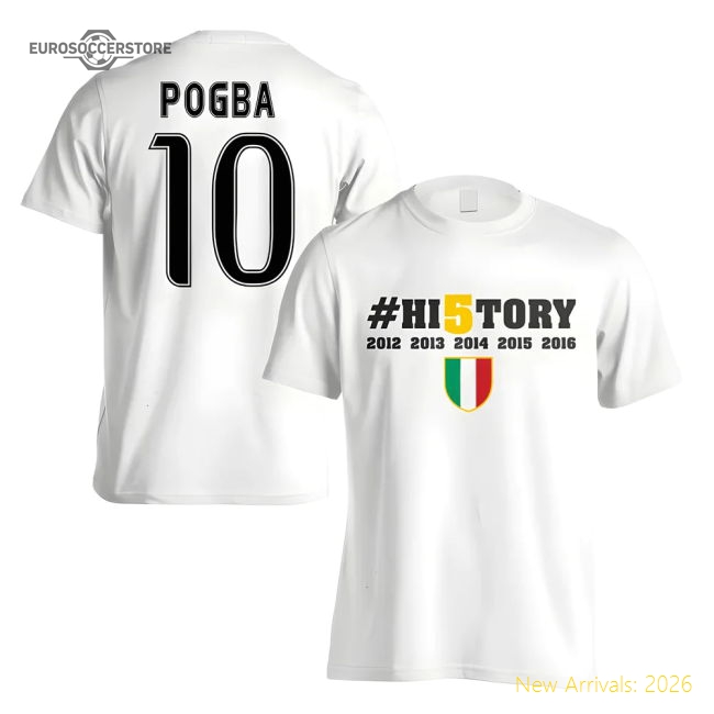 Official Juventus History Winners T-Shirt (Pogba 10) - White