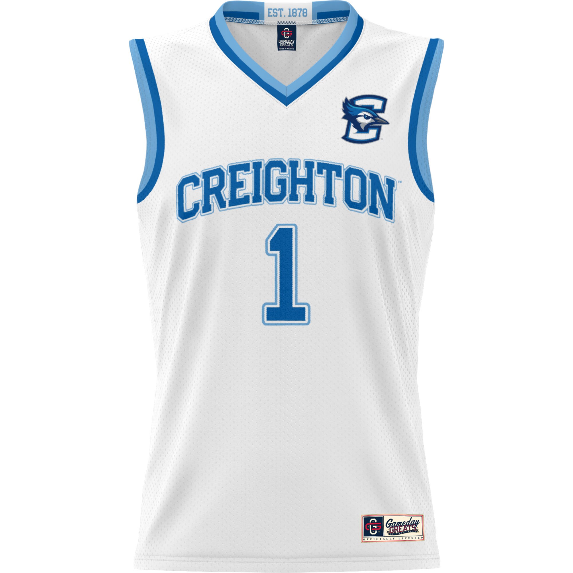 [DDG] Creighton Bluejays GameDay Greats Unisex Lightweight Basketball Jersey - White