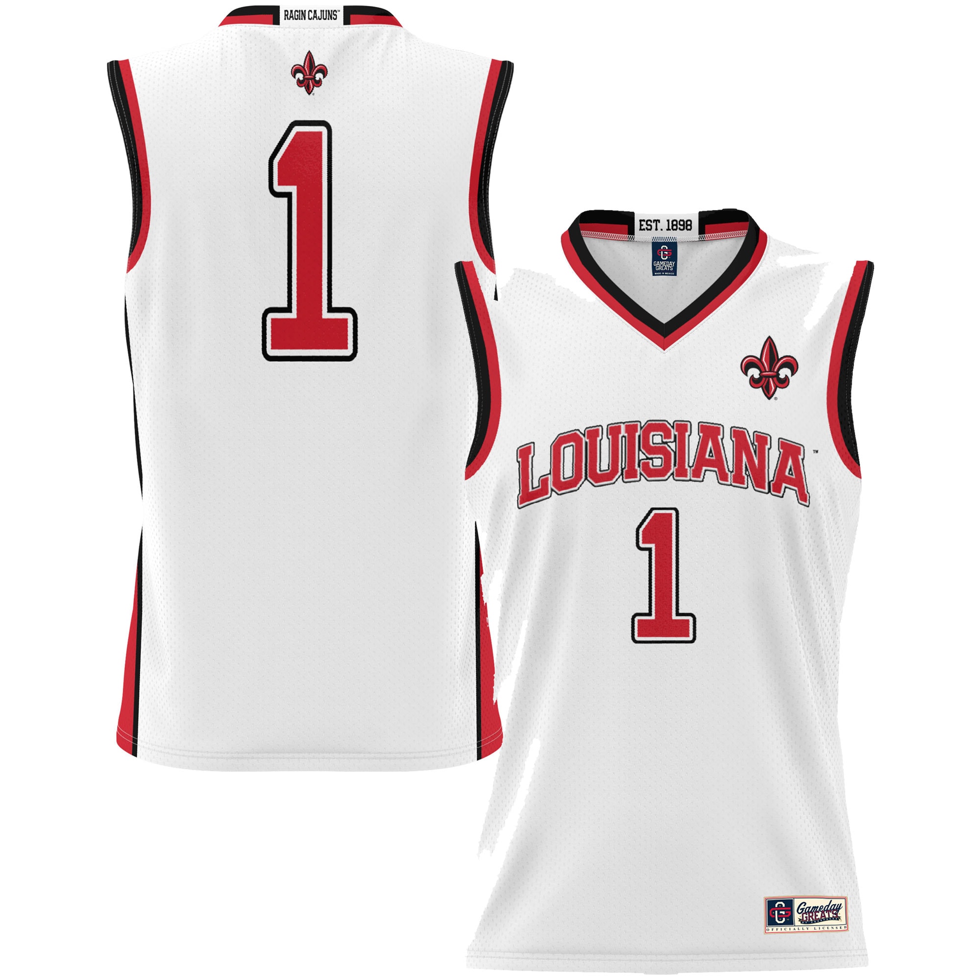 [NJP] Women's Louisiana Ragin' Cajuns GameDay Greats Lightweight Basketball Jersey - White